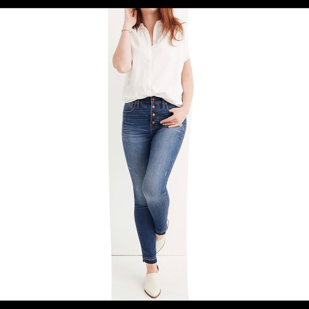 Madewell Drop hem 10in High Rise skinny jeans